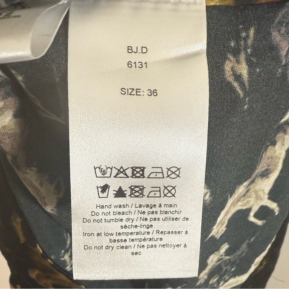 GANNI Silk Stretch Satin Mini Dress Horse Print Black Size 4 - Picture 7 of 9